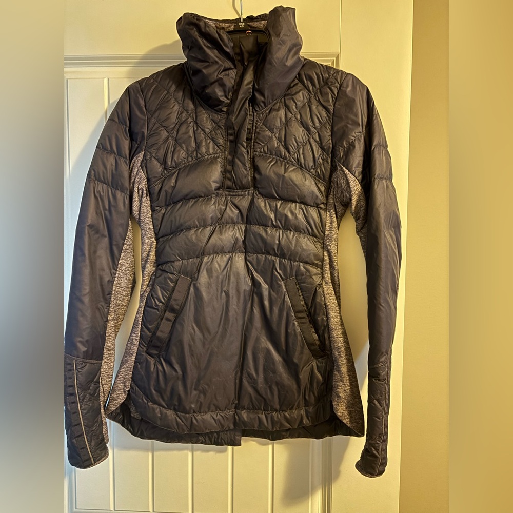 Lululemon Down For A Run Pullover- Purple Down Filled Half Zip Jacket- Size 6 - Picture 1 of 5
